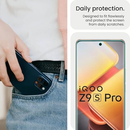Image of ArmourPro Screen Protector for iQOO Z9s Pro & IQOO Z9s, Premium Ultra Thin TPU Front Membrane Guard, Bubble-Free, Edge to Edge Coverage, Fingerprint Friendly | Crystal Clear, 1 Pack