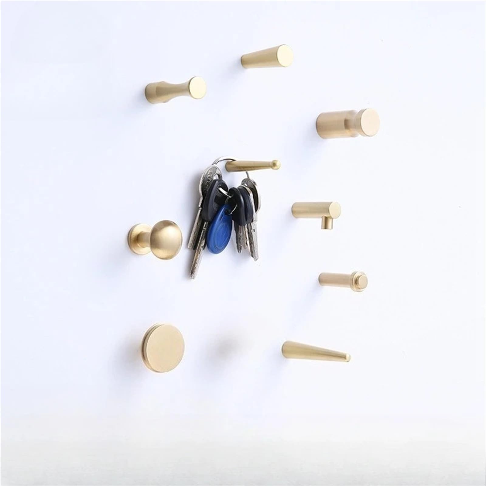 Messing Garderobenhaken Massive Messing goldene Lagerhaken Badezimmer Innen Küche Flur Wand Kleiderhaken Wandbehänge Reihenhaken Hardware(6905-Brass Coat Hook)