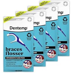 Dentemp Braces Flosser - Designed for Braces for an Easy & Effective Clean, Ultra Strong Floss - 40 Count (Pack of 4) - (Packaging May Vary)