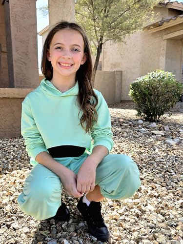 Image of Girls 3 Piece Outfits Sweatsuit Long Sleeve Hoodie Sweatshirt and Sweatpant Kids Clothing Sets Size 5-12