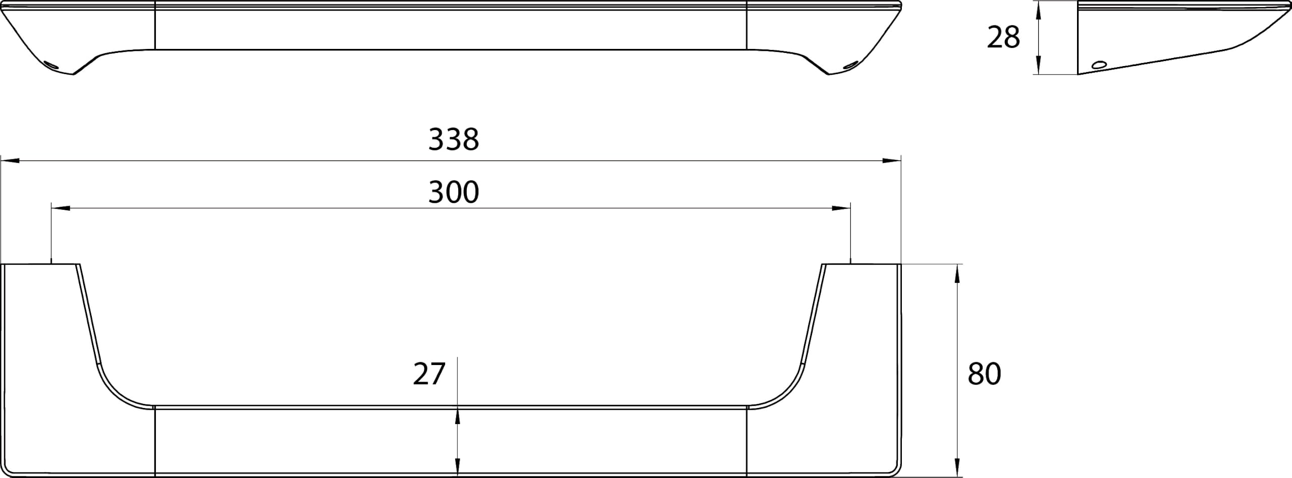 Emco Art Badewannengriff, Chrom, Haltegriff für Badewanne, zur Wandmontage, Duschstange, Länge 300 mm - 167000130, Grau