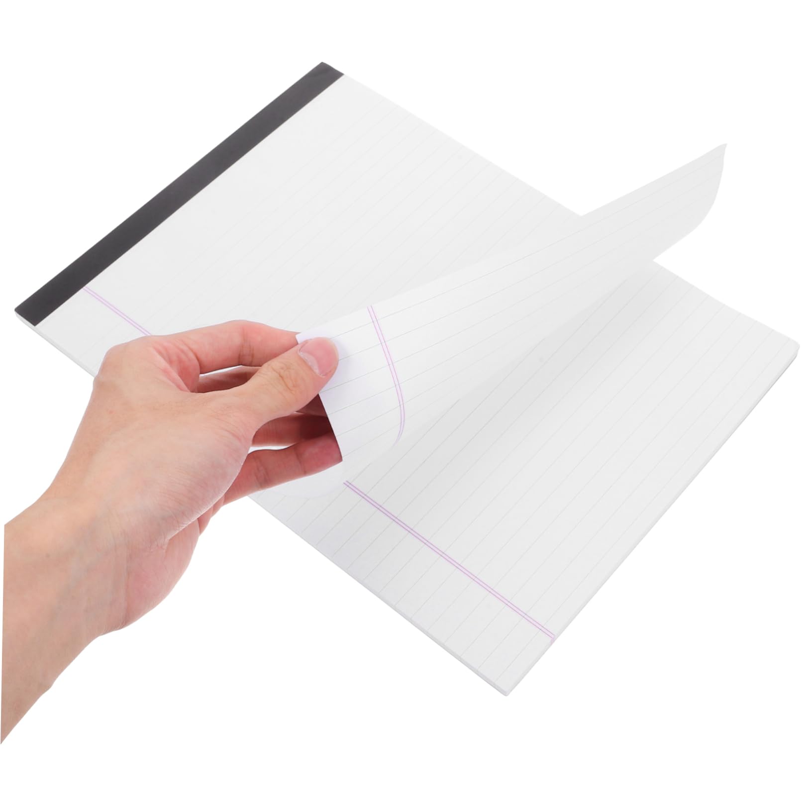POPETPOP Blocs-notes Juridiques à Larges Lignes pour Étudiants, 4pcs, Papier Blanc Dos Rigide, Feuilles à Lignes Larges pour Écriture Scolaire et Professionnelle