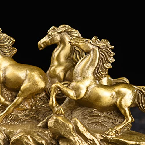 Handcraft Brass Three Running Horses Statue Home Decor Gift Collectible #TOP5