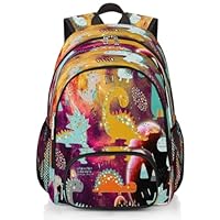 Planet Dinosaur Galaxy Backpack Large Capacity School Bookbag Rucksack, Galaxy Pattern Backpack Hiking Travel Casual Laptop Daypack for Kids Boys Girls Men Women