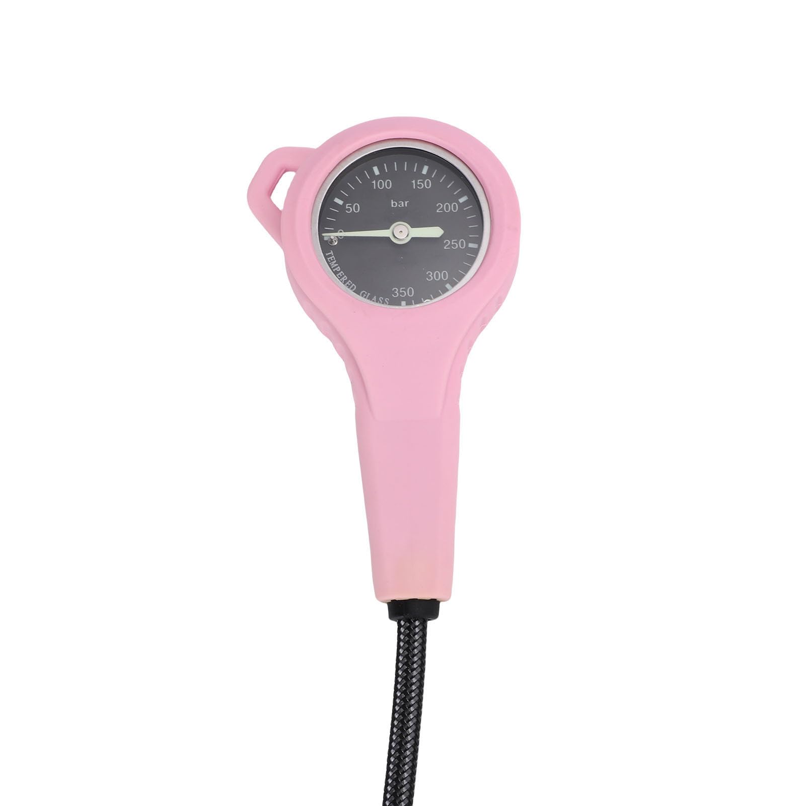 GOWENIC Manómetro de Buceo Luminoso | Manguera de Fibra de Carbono BCD de Acero para Buceo con Esfera Negra bajo el Agua