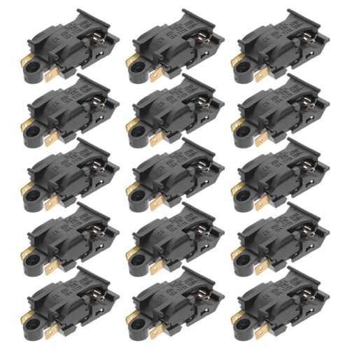 Cabilock 15 Piezas Interruptores para Hervidor Eléctrico, Termostato y Botón de Control de Temperatura, 16a 250v, Interruptor de Vapor Automático, Compatible para Reparación de Base de