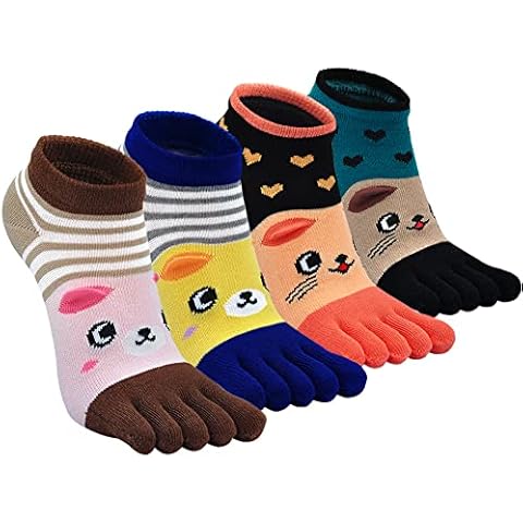 Toe Socks Women Five Finger Socks Cotton Breathable Toe Socks for Women Running Toe Socks with Reinforced Heels and Toes - - One Size Cover