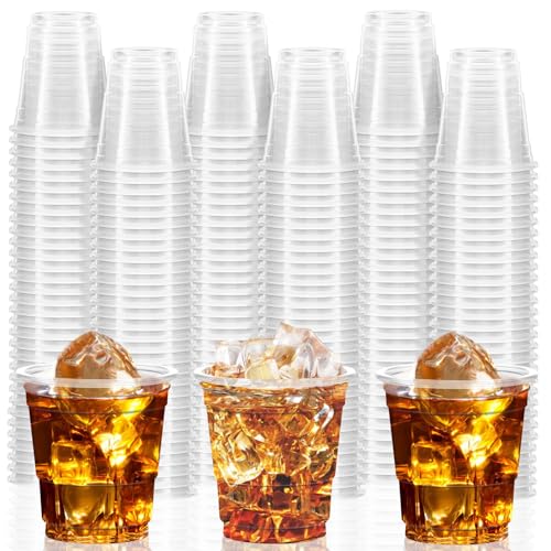 GGOLDMER 300 Pack 2oz Plastic Shot Glasses - Disposable Shot Glasses Mini Shot Cups for Wedding Holiday Party 2 oz Shot Cups for Beer Vodka Whiskey Tequila Snacks (Clear)