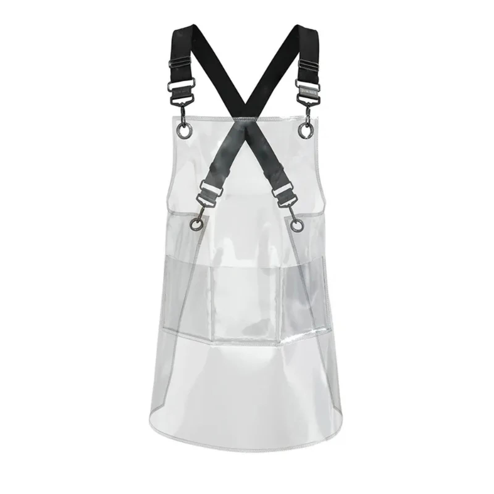 Delantal Cocina Baberos Delantal De Peluquero A La Moda Delantal Transparente Impermeable Reutilizable Unisex para Cocina Peluquería Barista Suministros para El Hogar