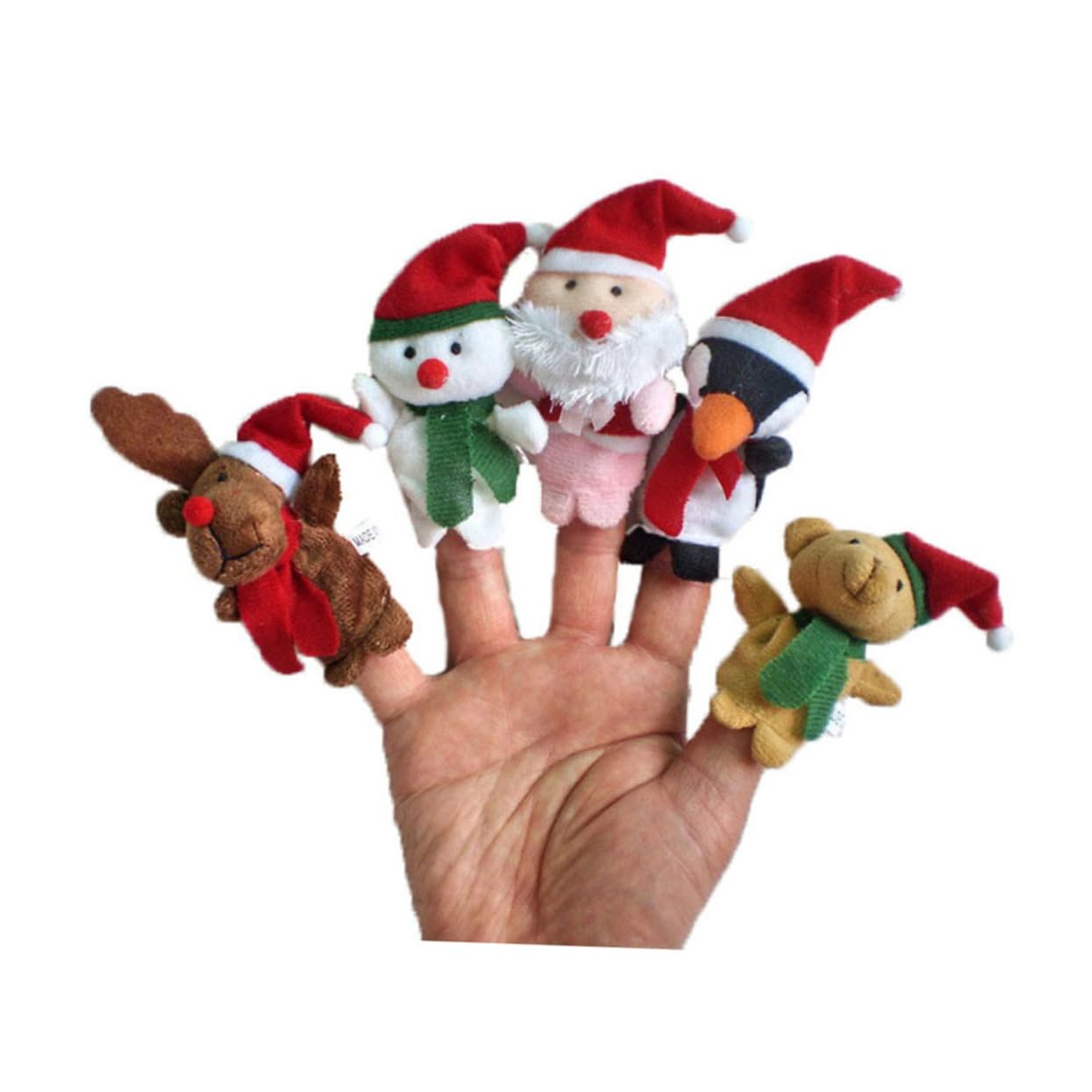 Toyvian 22 Pz giocattoli per bambini marionette natalizie da dito imbottitura per calze di Natale giocattolo burattini bambola da dito per bambini bambola da dito di natale Cartone animato