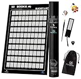 100 Bücher Bucket List Scratch Off Poster - Top Filme Rubbelkarte (42 x 59,4) map personalisierte Geschenkideen Geschenk für Paare Rentner Freund Familie Hochzeit Freundin Männer Rentner