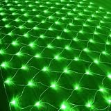 Xinyilau 6 x 4m LED Lichternetz Lichterkette Warmweiß Innen und Außen Dekoration für Weihnachten Lichtervorhang Hochzeit Party, mit 8 Leuchtmodi(Green,3mx2m 200led)