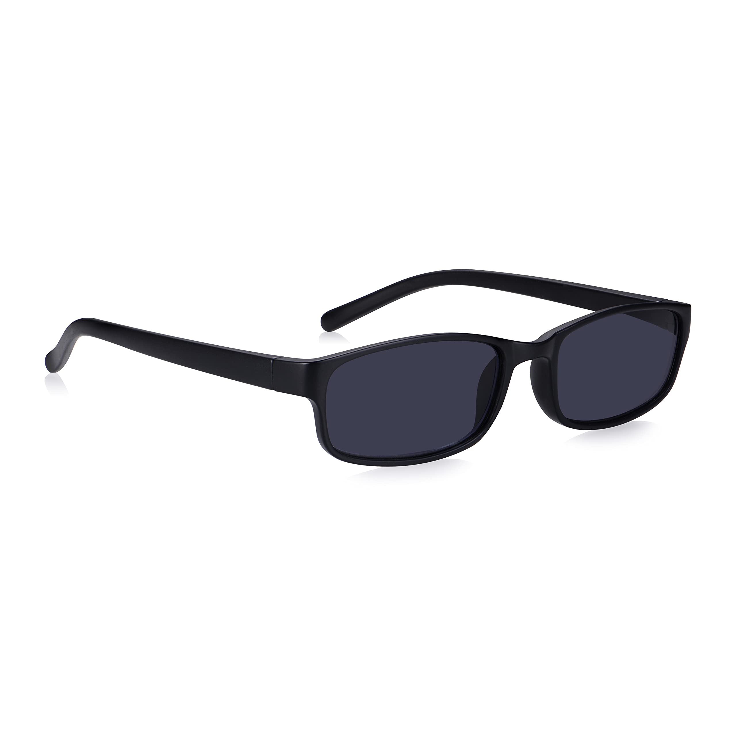 Read Optics Unisex Rectangle - Matt Black Reading Sunglasses 2.0 Magnification, Tinted Lenses For Uv Protection, Matt Black Rectangle Frame With Anti-Glare To Block Sun Rays