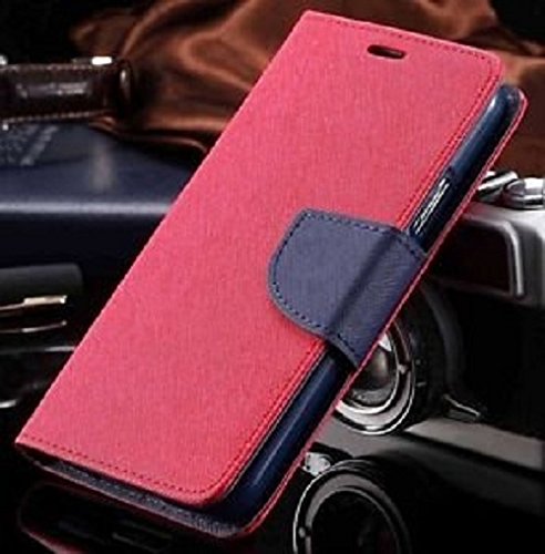 Thinkzy Flip Case Cover for Lava Z90 (Pink-Blue)