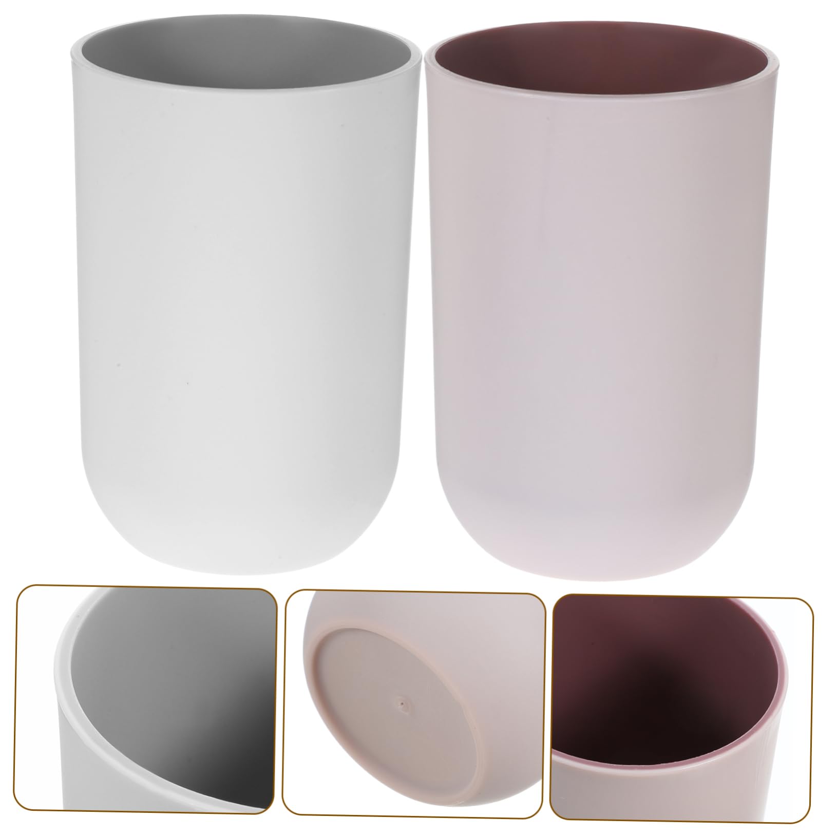 WOONEKY 5 Set I Tazza per Collutorio Set di Spazzolini da Denti per Spazzolatura Contenitore per Viaggio Adatto per Forniture per Il Bagno 2 Pezzi * 5