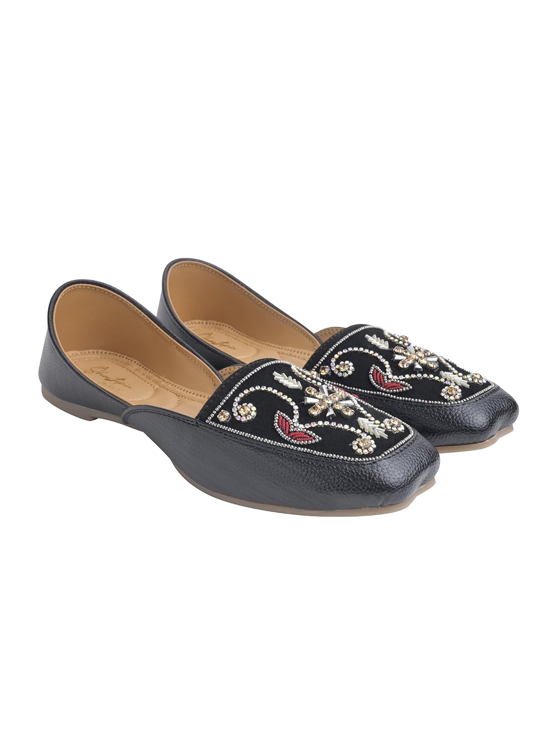 Women's Ethnic Mule Flats | Handcrafted Slip-On Jutti Style Closed Toe Flats | Cushioned Insole | Casual, Festive & Traditional Footwear-image-20