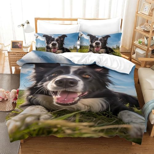 Parure de lit berger allemand 140x200 avec 3 pièces zippées pour enfant et adulte - 2