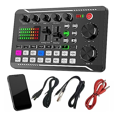 Scheda Audio V8 Con Supporto Regolabile Scheda Audio V8 Con Microfono BM800 - Kit Registrazione Studio Per Podcast E Live Mixer Audio Portatile
