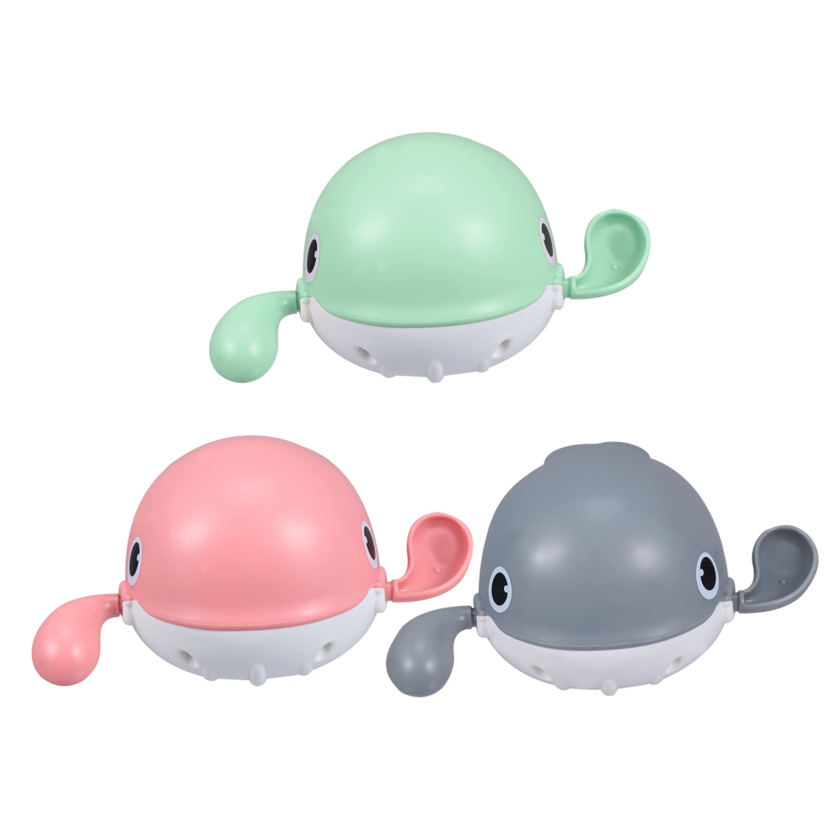 MAJORMENCH Juguetes De Baño para Bebés De Ballena Nadadora 3piezas Color Rojo Gris y Verde Juguetes Acuáticos Material Plástico Duradero Ideales Hora del Baño Fomentan La Coordinación Imaginación