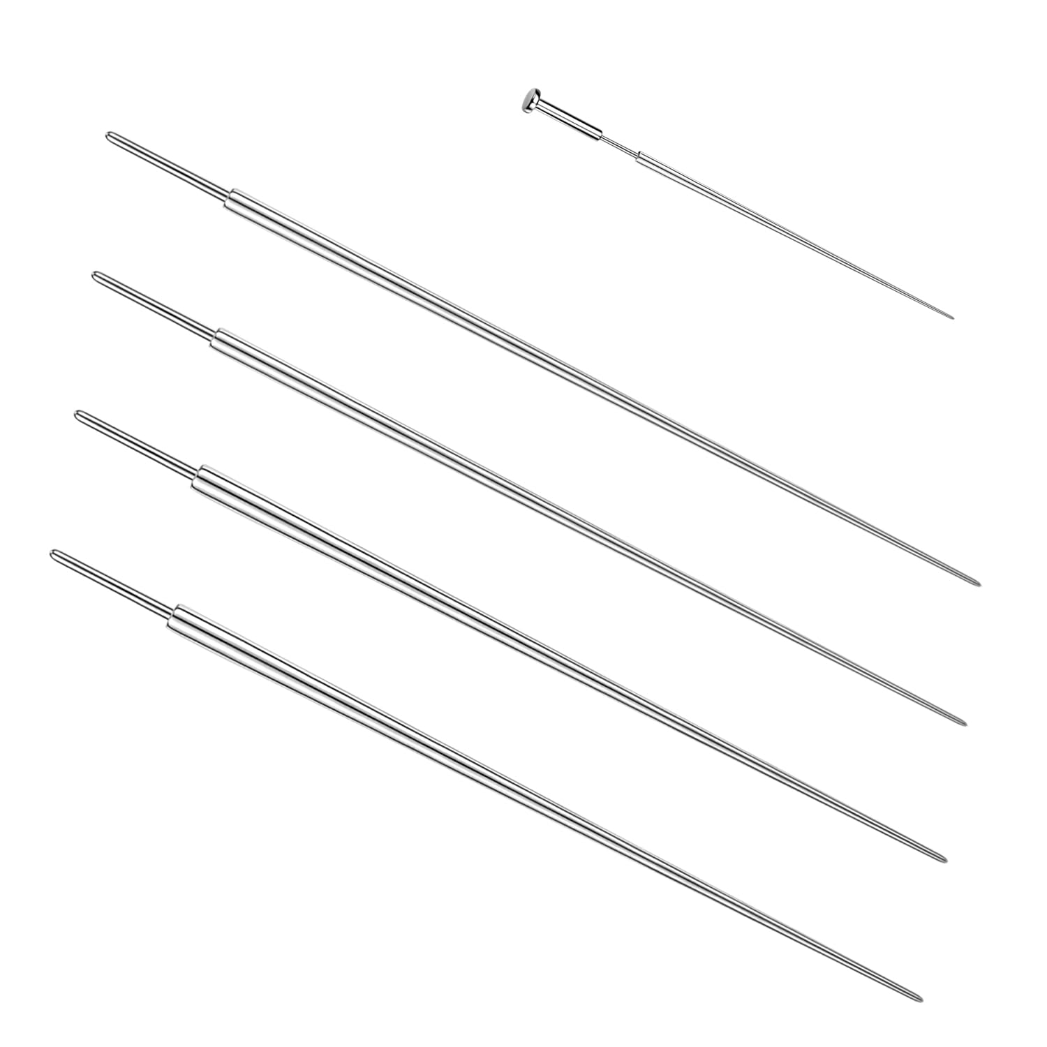 ZS 18/16/14G G23 Titanium Insertion Pin Taper for Nose Ear Navel Lip Threadless Piercings Jewelry Kit, 4Pcs Push in Body Piercing Stretching Kit Assistant Tool