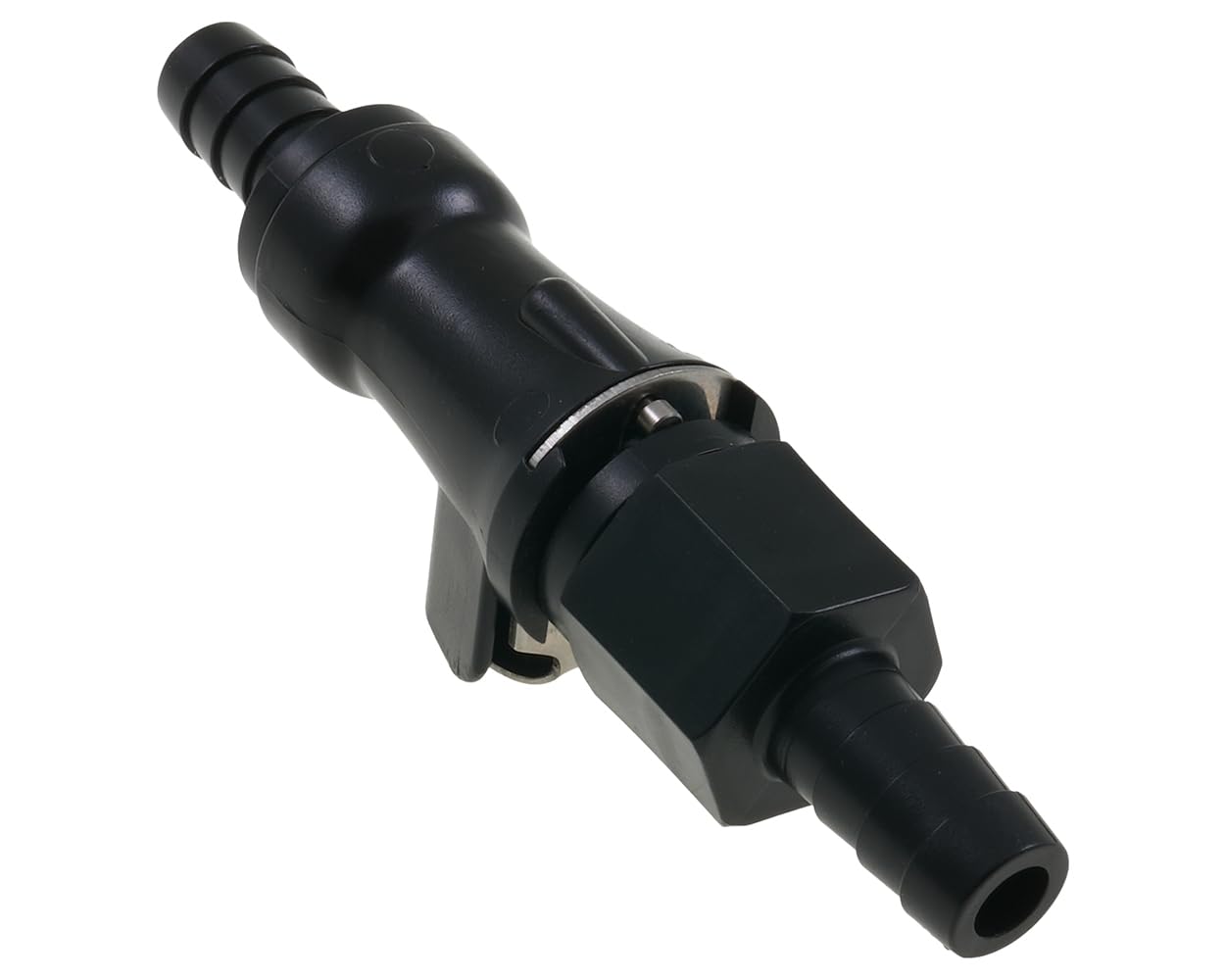 Raccord pour tuyau Essence Noir 8 mm | Fermeture automatique, plastique résistant à l'essence, environ Débit de 4,9 mm, partie mâle et femelle, tuyau de 8 mm