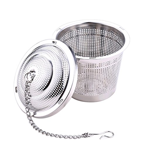 ounona Filtre à thé en acier inoxydable tamis de Tasse de maille boule à thé avec couvercle Taille S