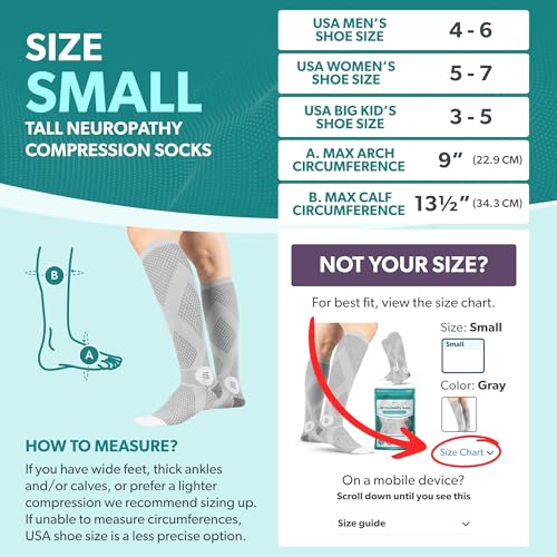 Image of BraceAbility Knee High Compression Socks 20-30 mmHg - Support Socks for Women, Circulation, Pregnancy, Running, Flying, Post Surgery, Varicose Veins, Diabetic Foot Pain - 1 Pair Closed Toe (S - Gray)