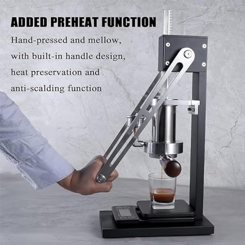 Manuelle Espressomaschine mit Hebel, Öldruckanzeige, Kolbenkern und arbeitssparender Druckstange für perfektes Brühen zu Hause