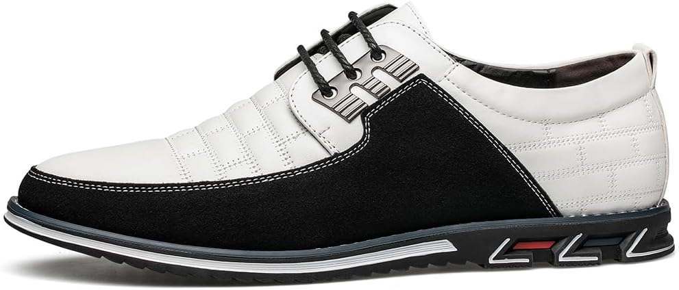 Men's Premium Leather Dress Shoes Comfort Business Casual Oxford Shoes Fashion Dress Sneakers Soft Loafers Derby Shoe for Office Working Walking Driving - Image 2