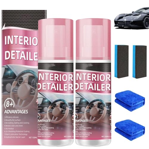 Timeno Polishing Cleaner Car Interior 2026 New Polishing Cleaner Car Interior All Purpose Car Interior Detailer Cleaner for Dashboards Seats Leather Plastic (2pcs)
