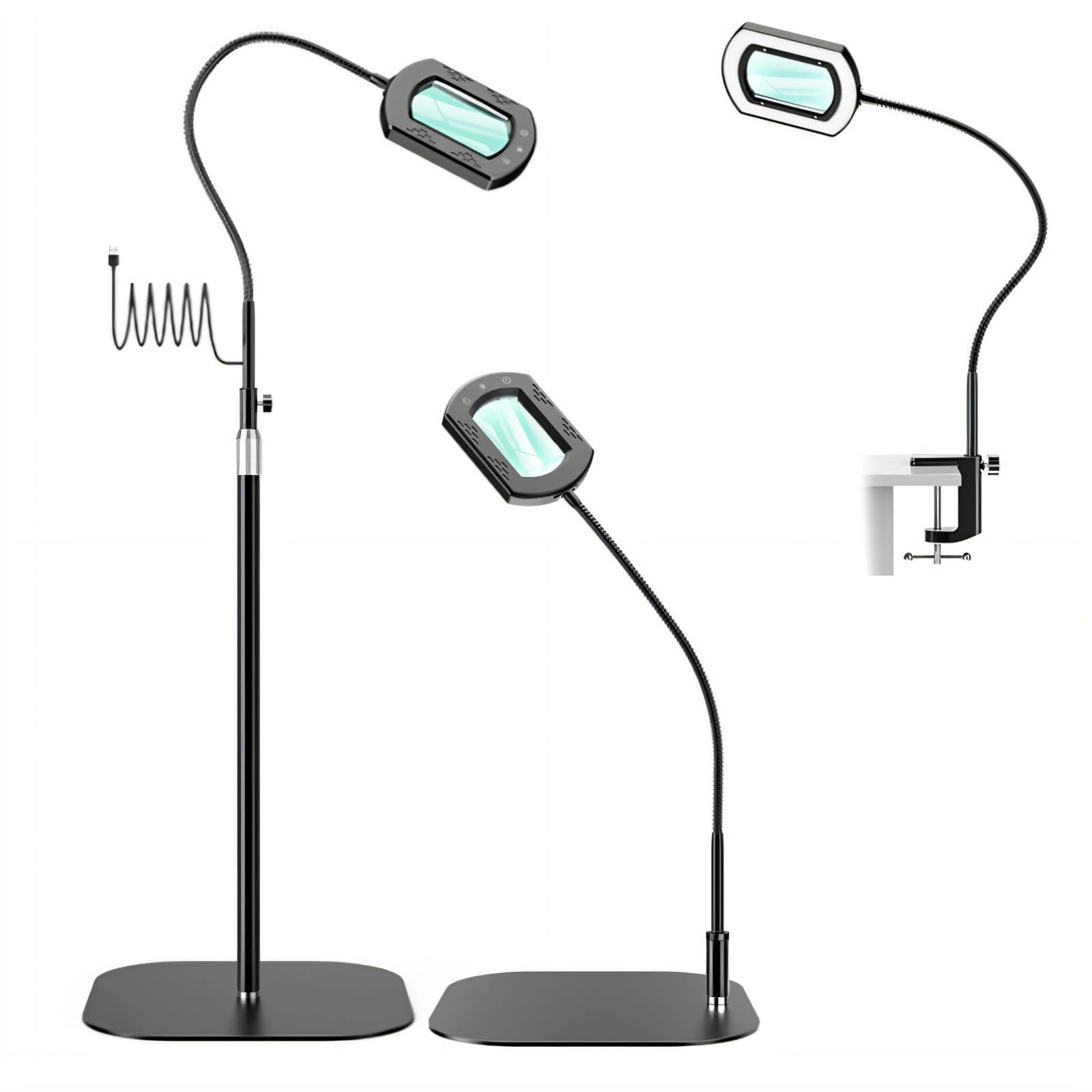 Permanent Iron ABS Frame Touch Enlarger Highlighting Flexible Rotation and Light for Jewelry Crafting and Repair Work Lab Magazine
