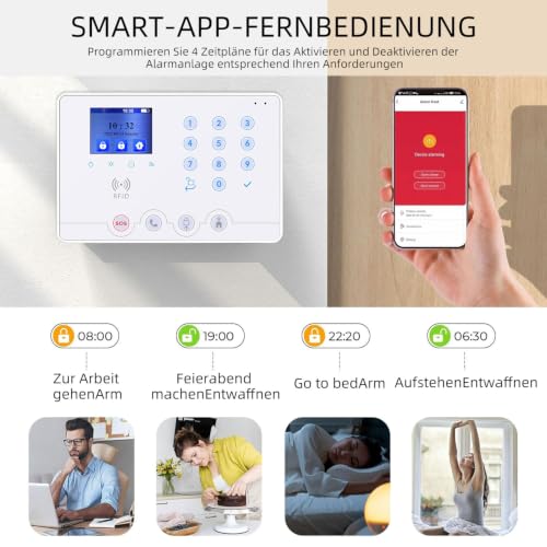 Wolf Guard WiFi + 4G Wireless Home Einbrecher Alarmanlage Haus Tuya Smartlife APP, mit Sirene...
