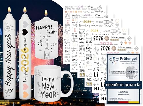 Sugeru 6 PCS Kerzentattoos Weihnachten...