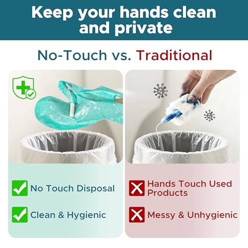 Image of Sunlit No-Touch Feminine Hygiene Disposal Bags, Hygienic Odor-Reducing and Discreet Solution for Tampons Pads Liners and More, Size L - 2 Pack, 40 Count