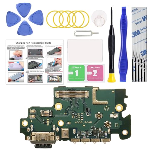 for Galaxy A53 5G USB Charging Board Port Replacement, SM-A536U SM-A536U1 Type C Dock Board Connector for Samsung A53 5G with Tools & Instruction