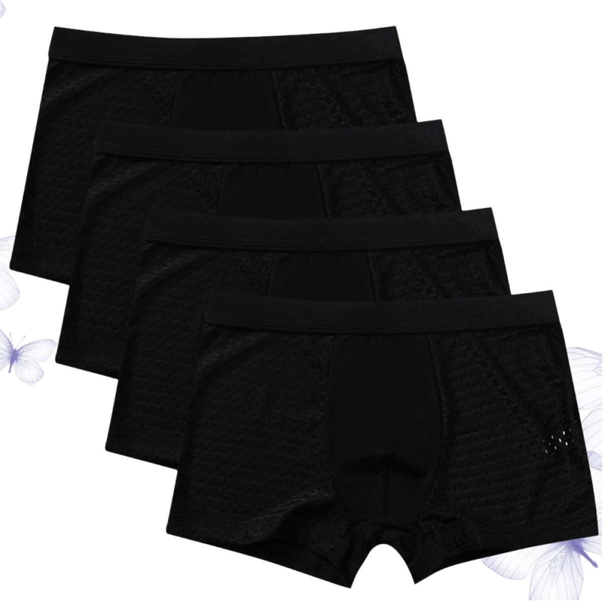 BESTonZON 4 Pezzi Slip Traspiranti da Uomo Mutande da Uomo Black
