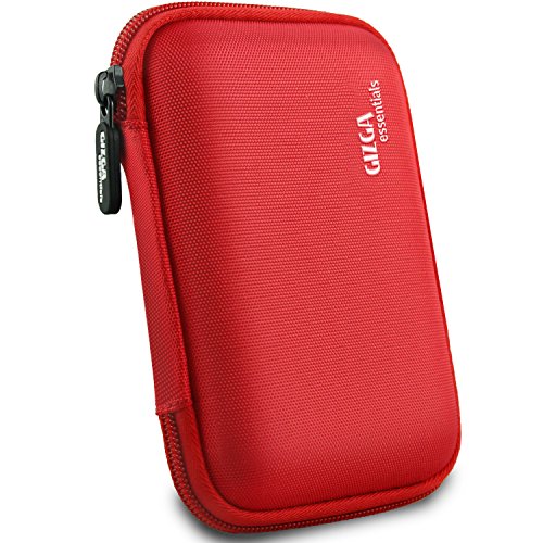 Image of Gizga Essentials External Hard Drive Case for 2.5-Inch Hard Drive - Double Padded (Red)