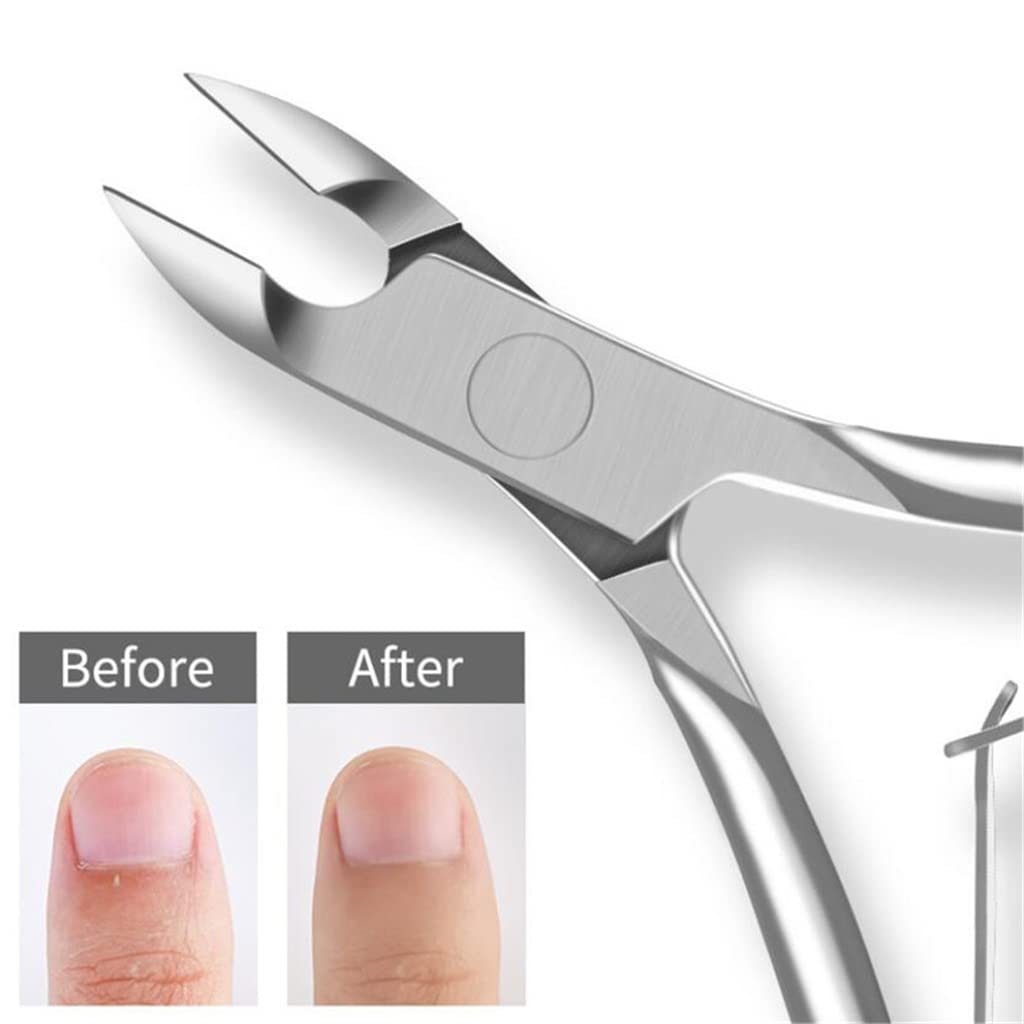 Alicate Profesional para cutículas y uñas de los pies, de Acero Inoxidable, para manicura y pedicura, 9,5 x 6 cm, Color Blanco-melocotón.