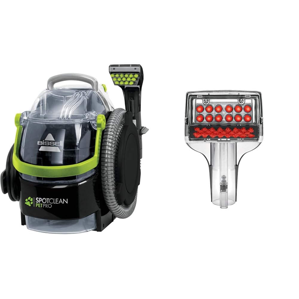 BISSELL 15585 SpotClean Pet Pro portátil, negro/verde, 750 W, 84 decibelios + accesorio de limpieza profunda para todos los limpiadores de alfombras y manchas Bissell