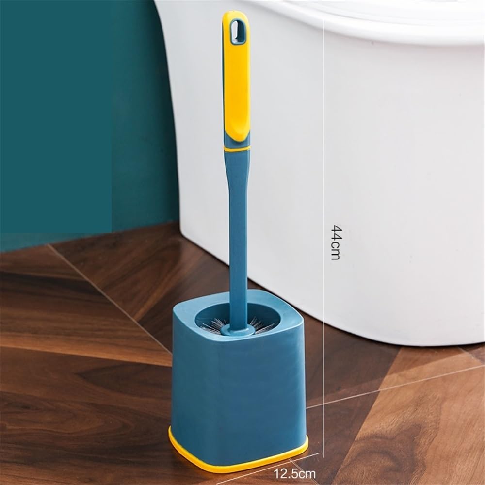 À Long Manche Brosse de Toilette Domestique, Brosse Salle Bain sans Perforation, Ensemble Nettoyage à Long Manche carré pour Les Toilettes(Blanc)