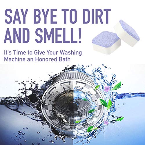 HIWILL Washing Machine Cleaner Effervescent Tablets, Solid Washer Deep Cleaning Tablet, Triple Decontamination Remover with Natural Biological Formula, for Front Load and Top Load Washers 26 Count - Thumbnail 2