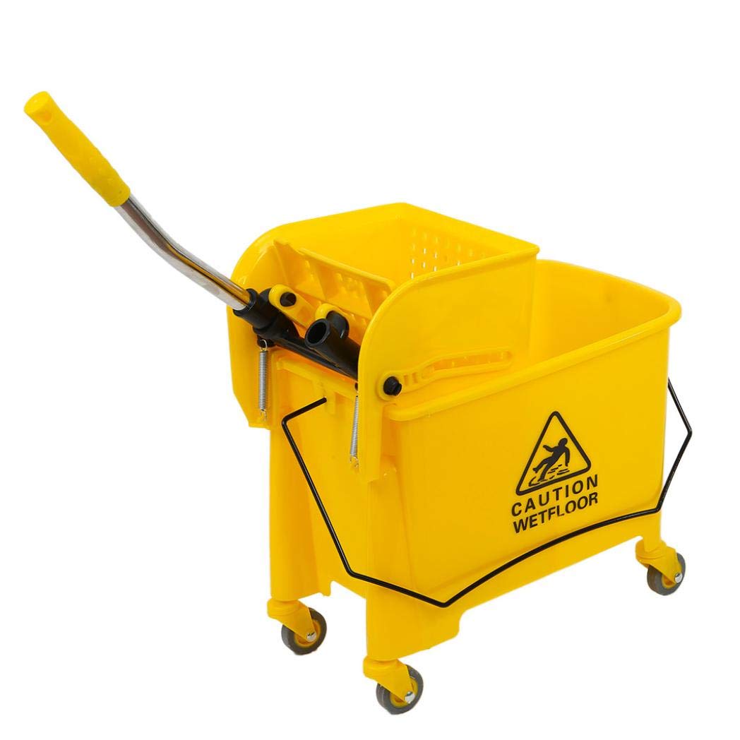 Buy HADST Mop Bucket on Wheels with Side Press Wringer Combo Bucket,5.28 Gallon Capacity