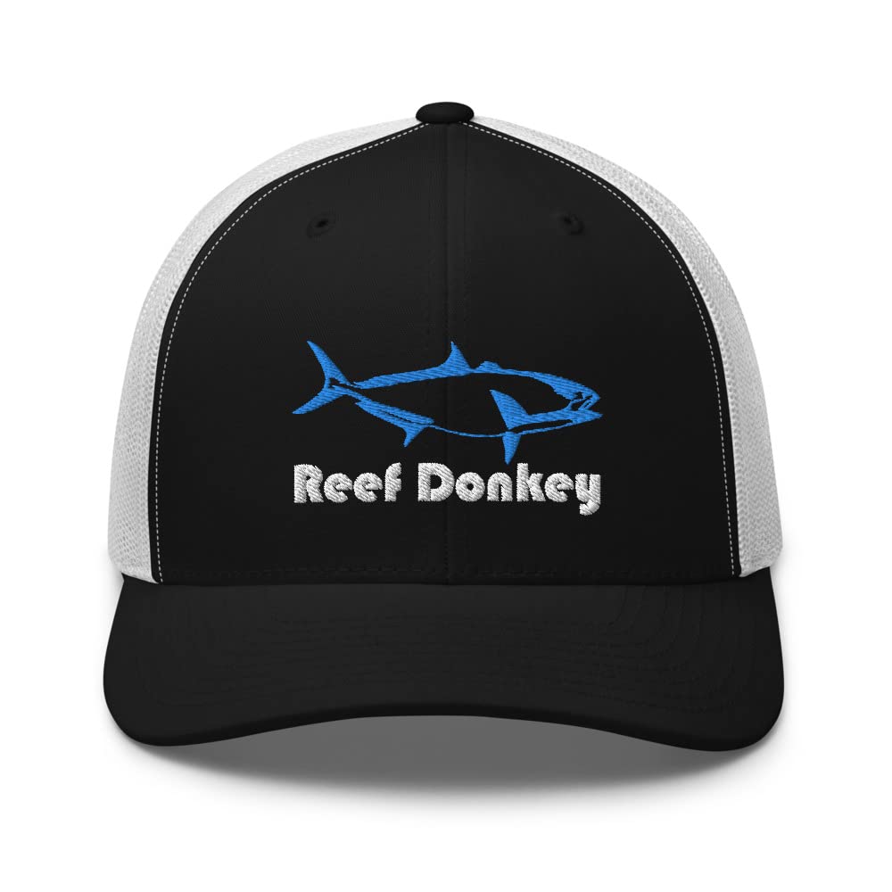 Amberjack ryba słonowodna gra wędkarska rafa osioł haftowana czapka typu trucker czapka snapback