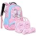 A AM SeaBlue Zaino Ragazza Unicorno Zaini Ragazze Zainetti Bambini Cartella Leggero Scuola Elementare Bambina Set Zaino per la Scuola Borsa per Ragazze Zainetto