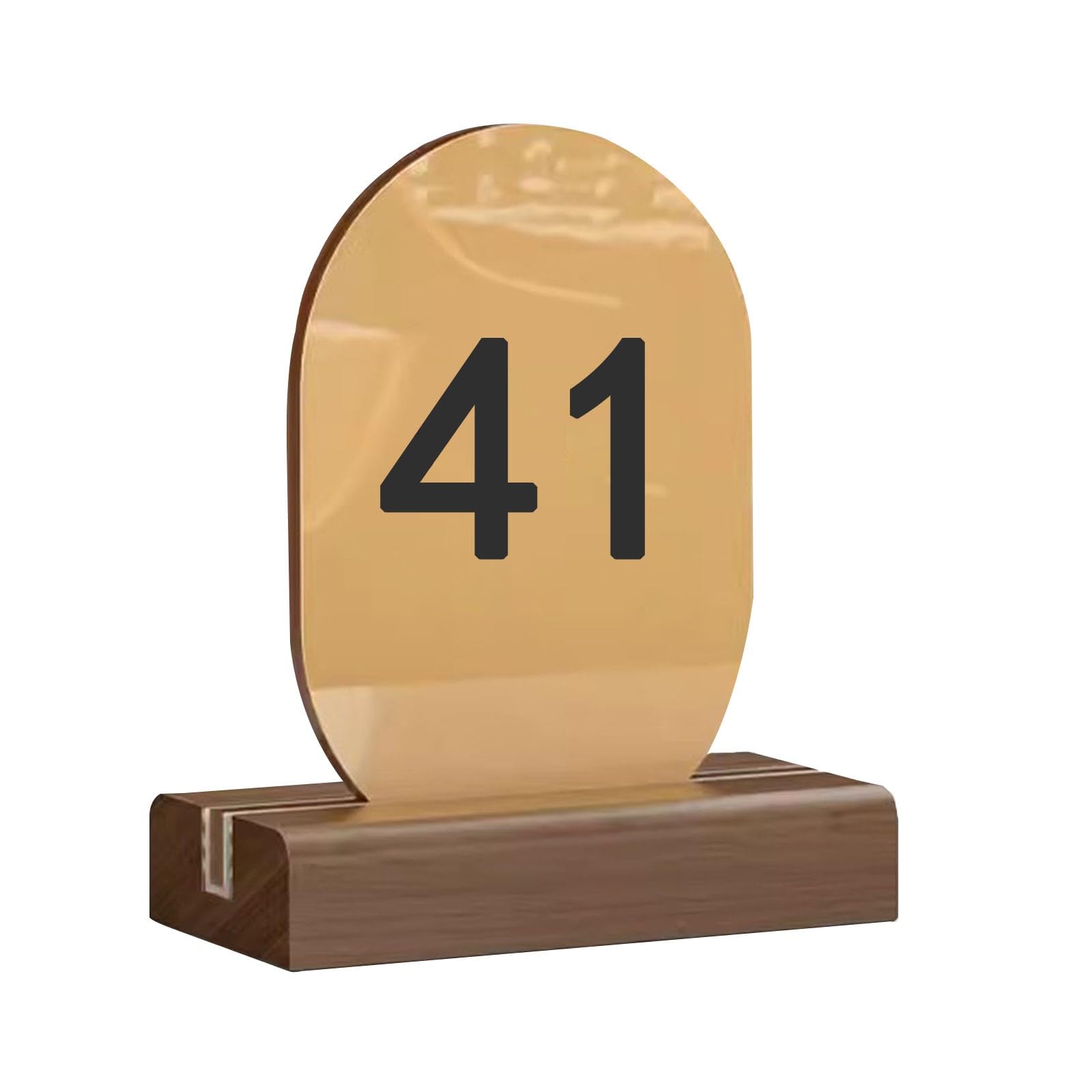 Soportes para números de mesa con base de madera y tarjetas acrílicas para marcadores de mesa de boda y restaurante