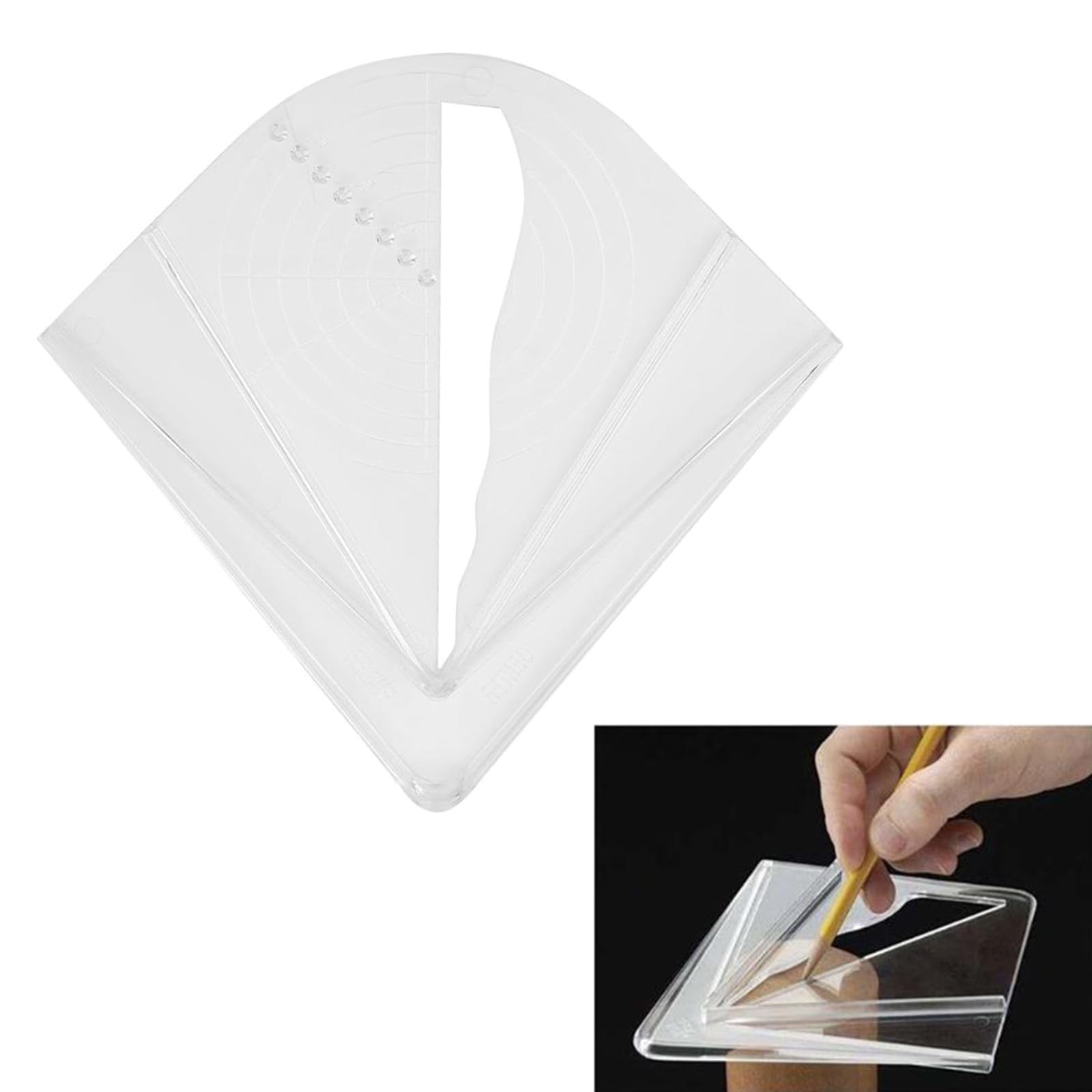 DGFJY Transparent Center Finder for Square Round Octagons and Hexagon Shaped Material Woodworkers Measuring Tools Layout Tool