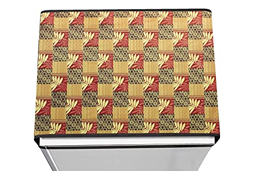 Image of Stylista Refridgerator top Cover Suitable for Samsung RR24C2Z23CR /NL, 223 Liter Fridge, Dimension (WXD) 65x111 CM, Surface Pattern Yellow