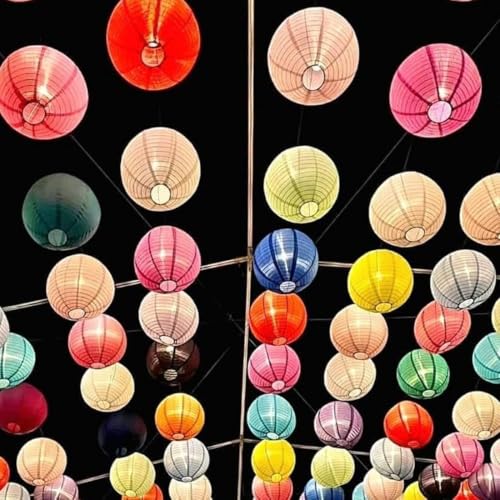 NDCNCQ 4Pcs Chinese Japanese Paper Lanterns Paper Lamp Shade Hanging Paper Lantern for Wedding Home Festival Party Christmas Decorations (Silver,16 Inch)