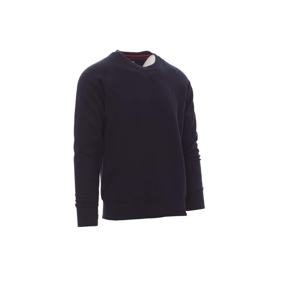 PAYPER Mistral+ Felpa Girocollo da Uomo a Manica Lunga Raglan Misto Cotone Polsini Vita in Costina Elasticizzata Bianco