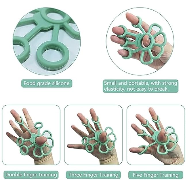 Grip strength trainer Hand grip strengthener, Forearm exerciser, Workout Set for Hand and Wrist Muscle Trainer Stress Relief, Silicone Ring for Muscle Training, Sports, Rock Climbing and Fitness.